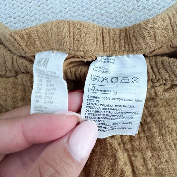 H&M Brown Muslin Cotton Tank Top + Bloomer Outfit Set - 3 Months - Picture 4 of 9